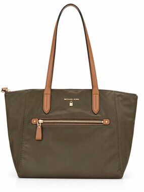 MICHAEL KORS Olive Green Nylon Kempton Shoulder Bag Tote